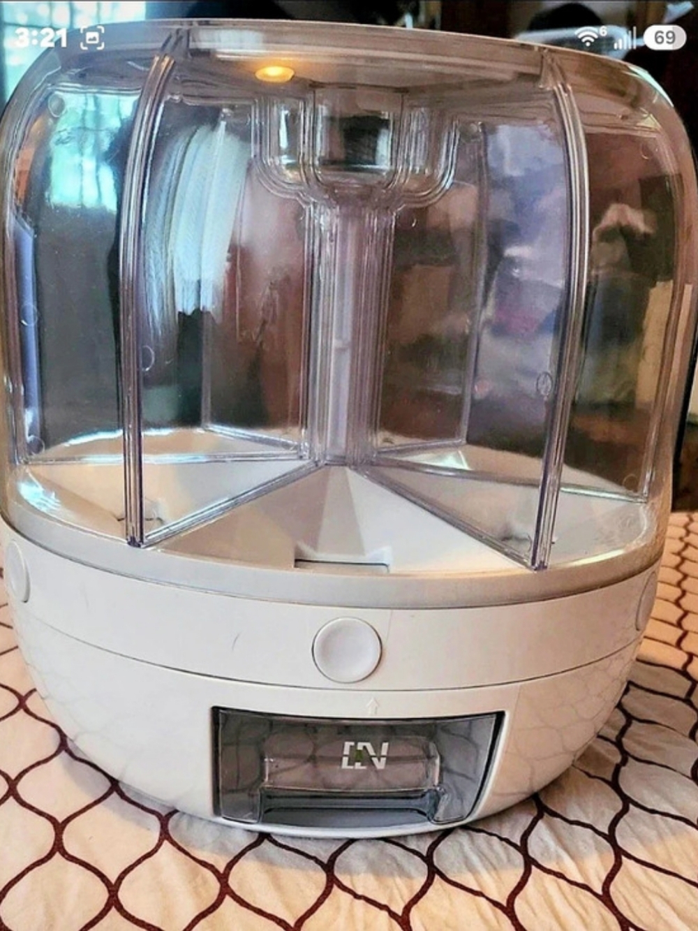 360 Rotating Grain Dispenser 6-Grid White & Clear